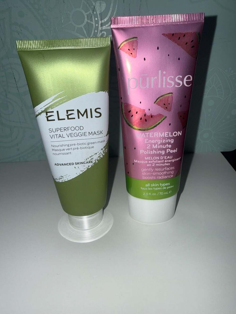 Elemis Superfood Vital Veggie Mask and Purlisse Watermelon Energizing Polishing